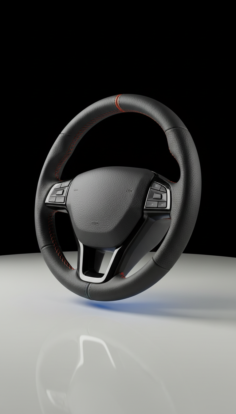 Premium leather steering wheel cover