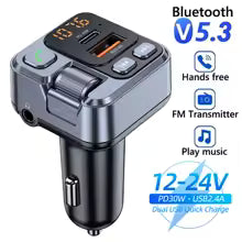 Car Bluetooth FM Transmitter with Fast Charging