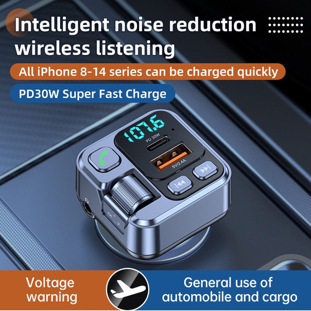 Car Bluetooth FM Transmitter with Fast Charging