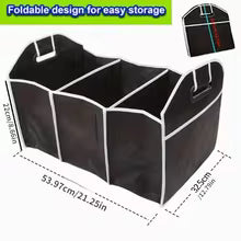 Foldable Car Trunk Organizer – 3-Compartment Storage Bag