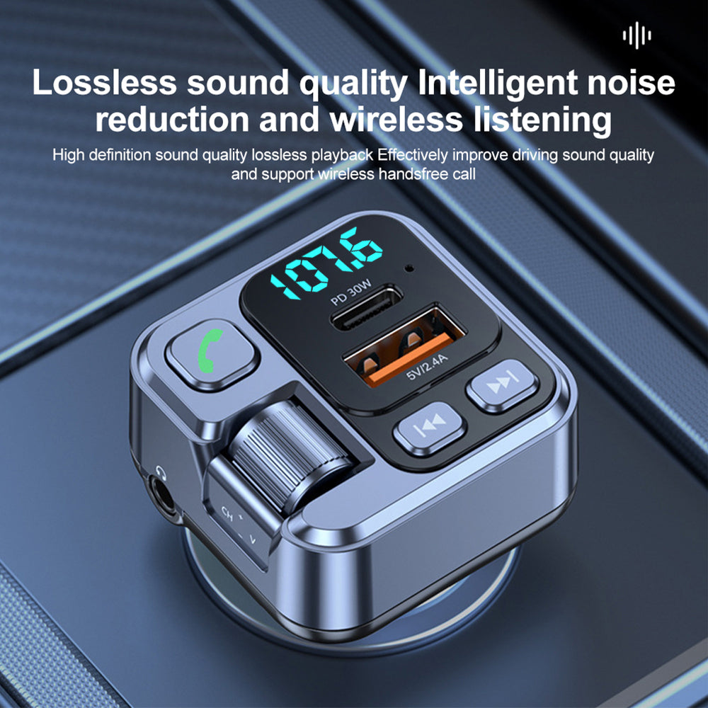 Car Bluetooth FM Transmitter with Fast Charging