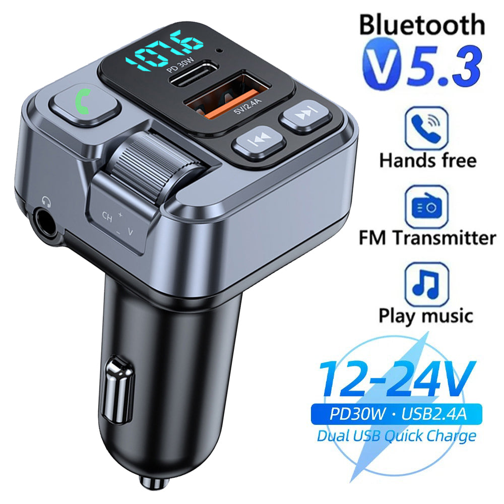 Car Bluetooth FM Transmitter with Fast Charging