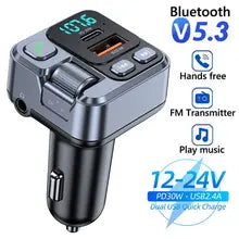 Car Bluetooth FM Transmitter with Fast Charging
