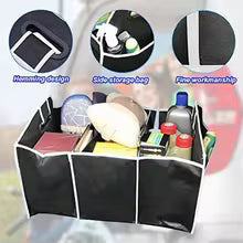 Foldable Car Trunk Organizer – 3-Compartment Storage Bag