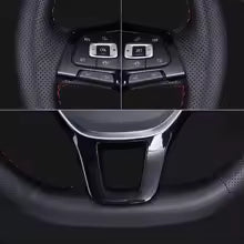 Premium leather steering wheel cover