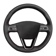 Premium leather steering wheel cover
